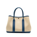 Hermes Garden Party 36 Canvas / Vache Country Craie / Bleu Outremer SHW