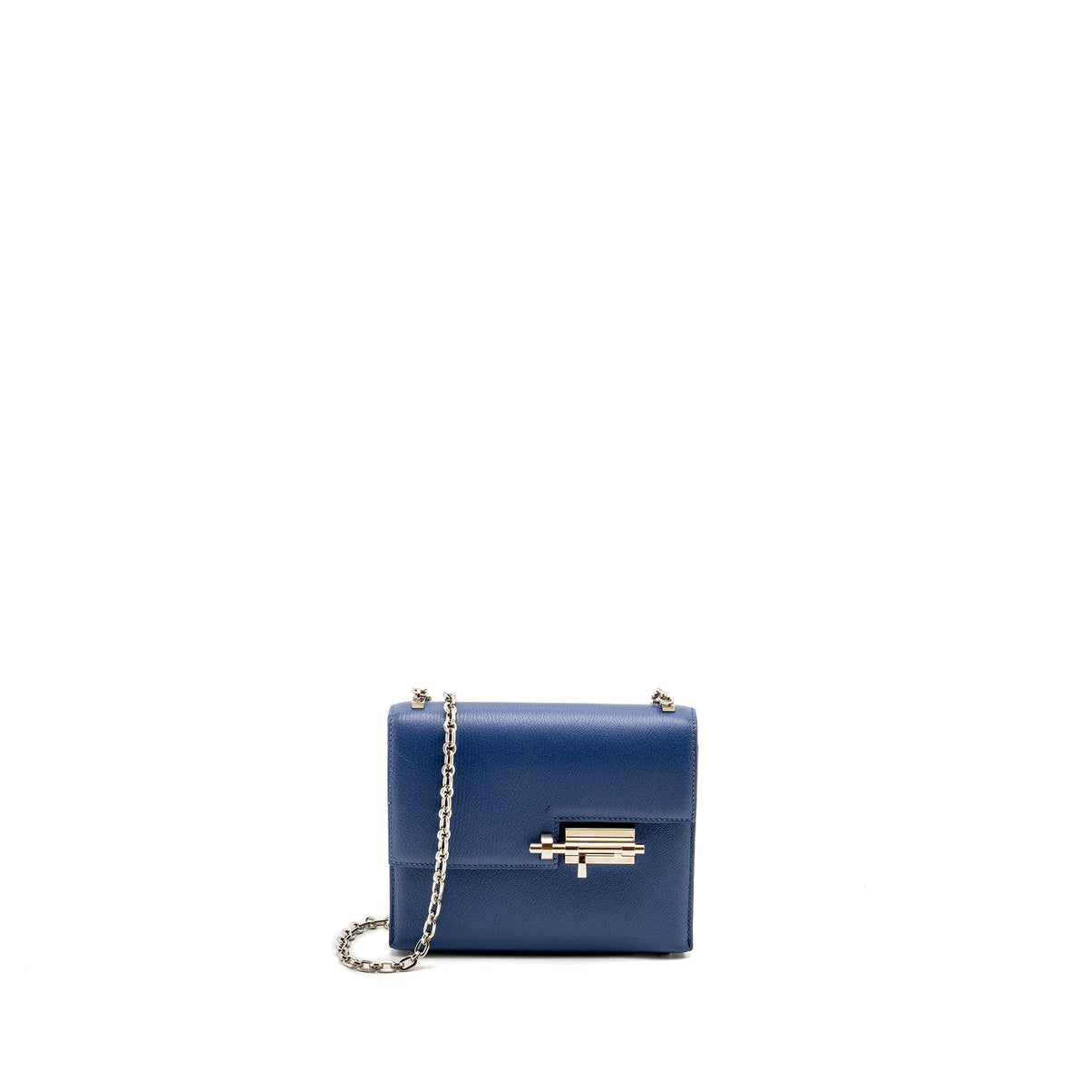 Hermes Mini Verrou Chèvre Mysore Blue Brighton SHW