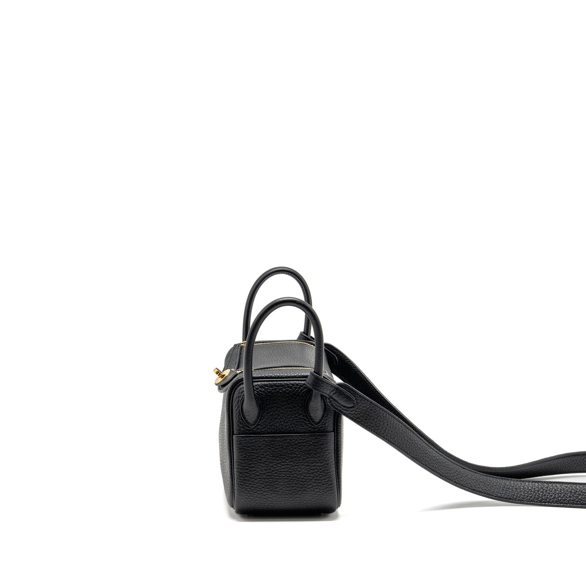 Hermes Mini Lindy Clemence Black GHW