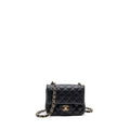 CHANEL MINI SQUARE FLAP BAG LAMBSKIN BLACK GHW