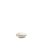 CHANEL 23C ROUND CLUTCH LAMBSKIN WHITE LGHW (MICROCHIP)