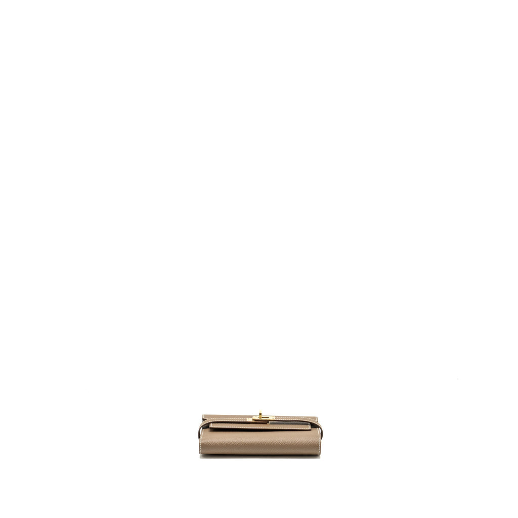 HERMES KELLY COMPACT WALLET EPSOM ETOUPE GHW