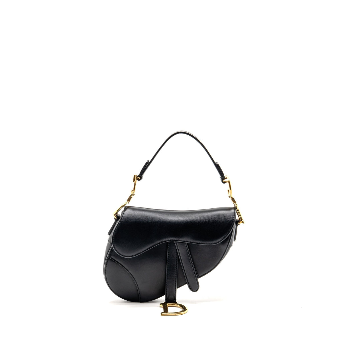 DIOR MINI SADDLE BAG CALFSKIN BLACK GHW