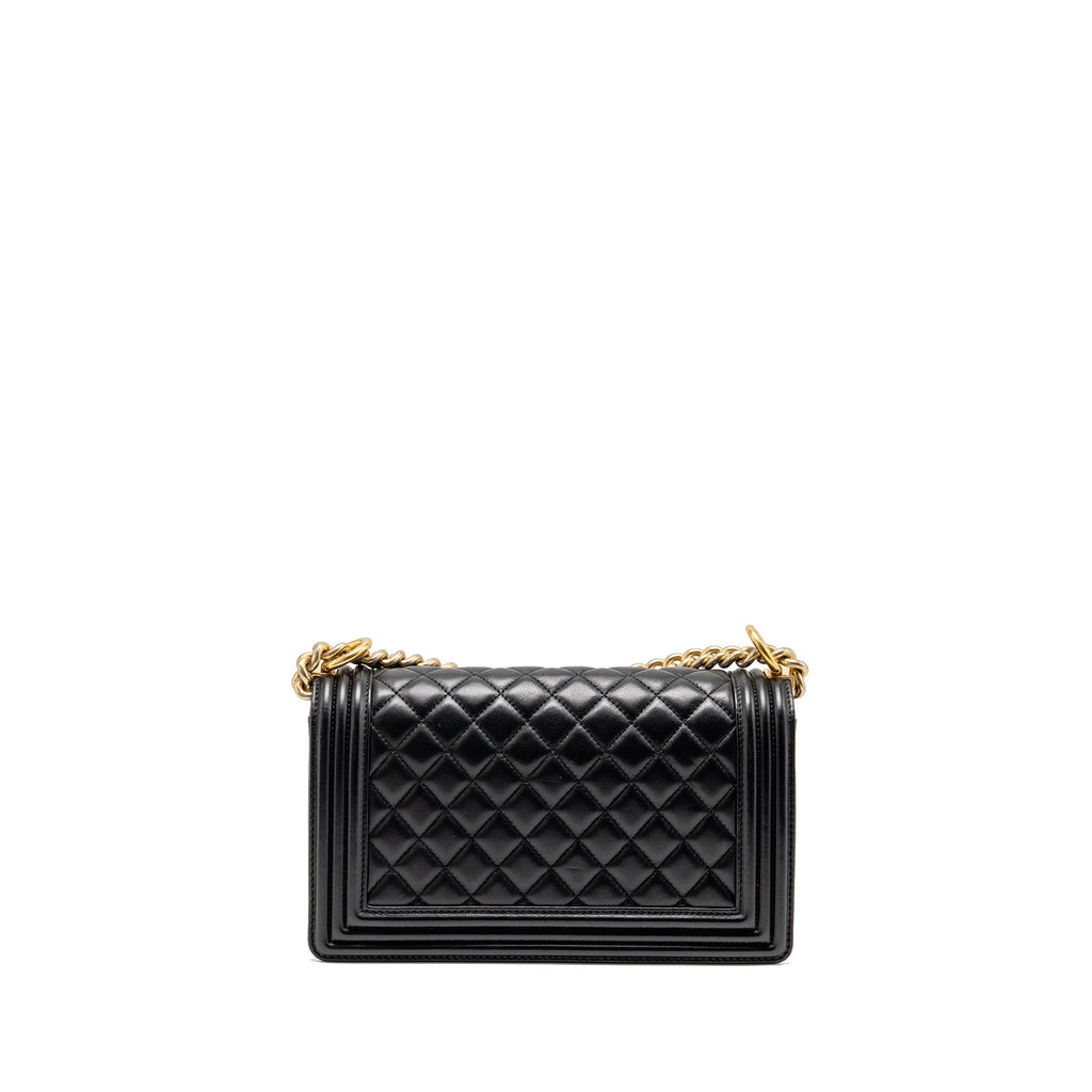 CHANEL MEDIUM BOY BAG LAMBSKIN BLACK GHW