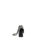 CHANEL SMALL CLASSIC DOUBLE FLAP BAG CAVIAR BLACK SHW (MICROCHIP)