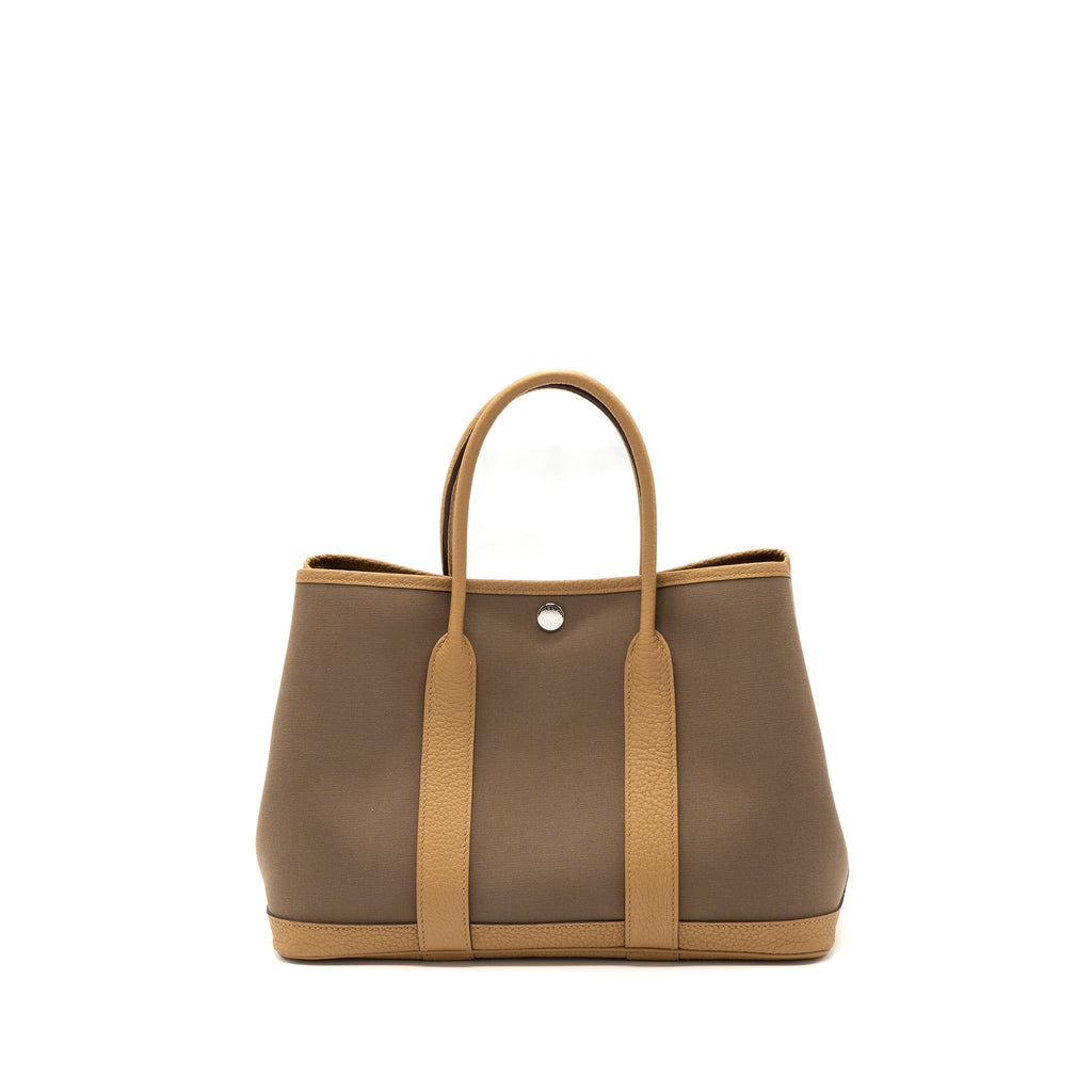 HERMES GARDEN PARTY 30 TOILE OFFICER/NEGONDA ETOUPE-DUNE/BISCUIT SHW