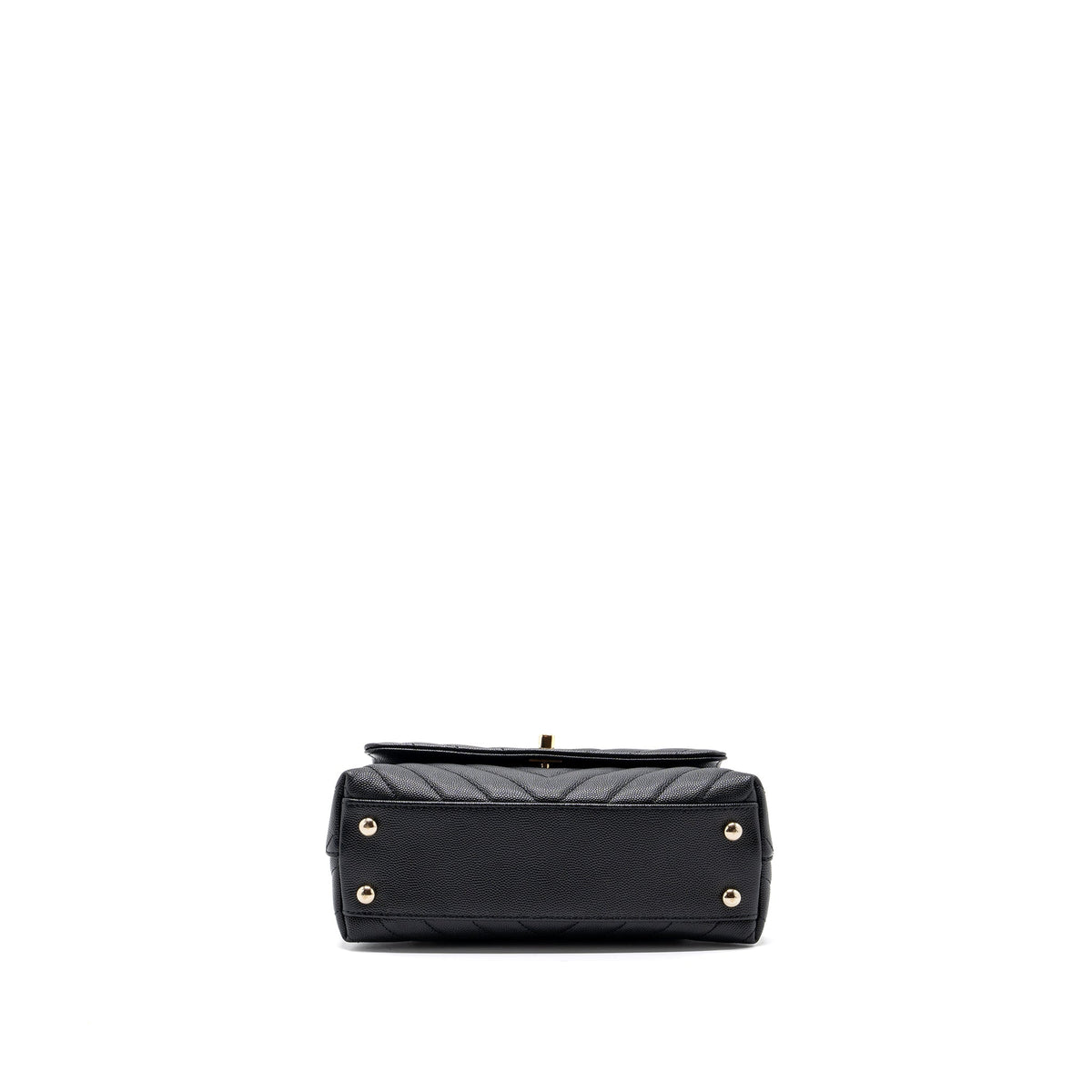 CHANEL SMALL COCO HANDLE CHEVRON CAVIAR BLACK LGHW