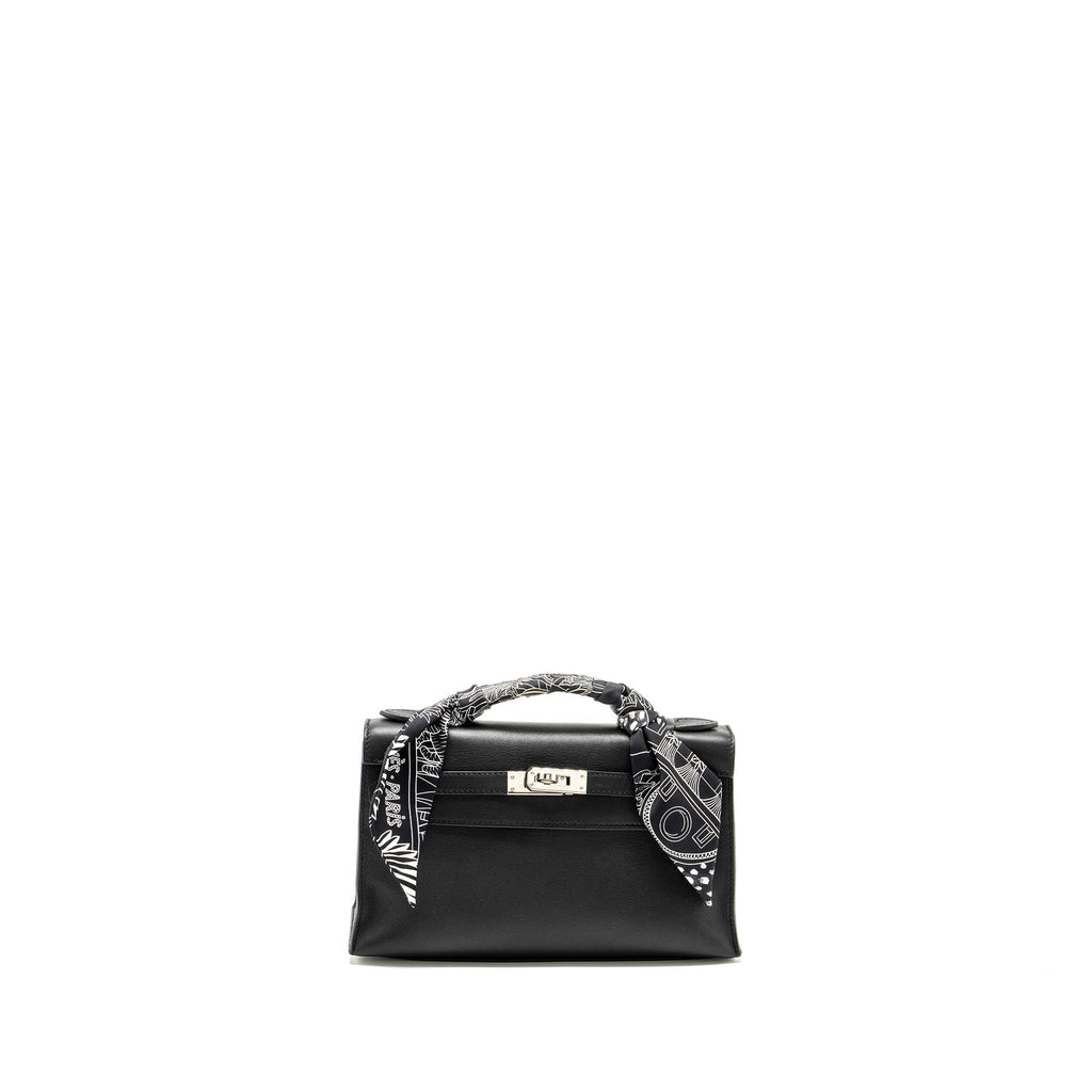Hermes Kelly Pochette Swift Black SHW