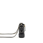 CHANEL SMALL GABRIELLE HOBO BAG AGED CALFSKIN BLACK MULTICOLOUR HARDWARE (MICROCHIP)