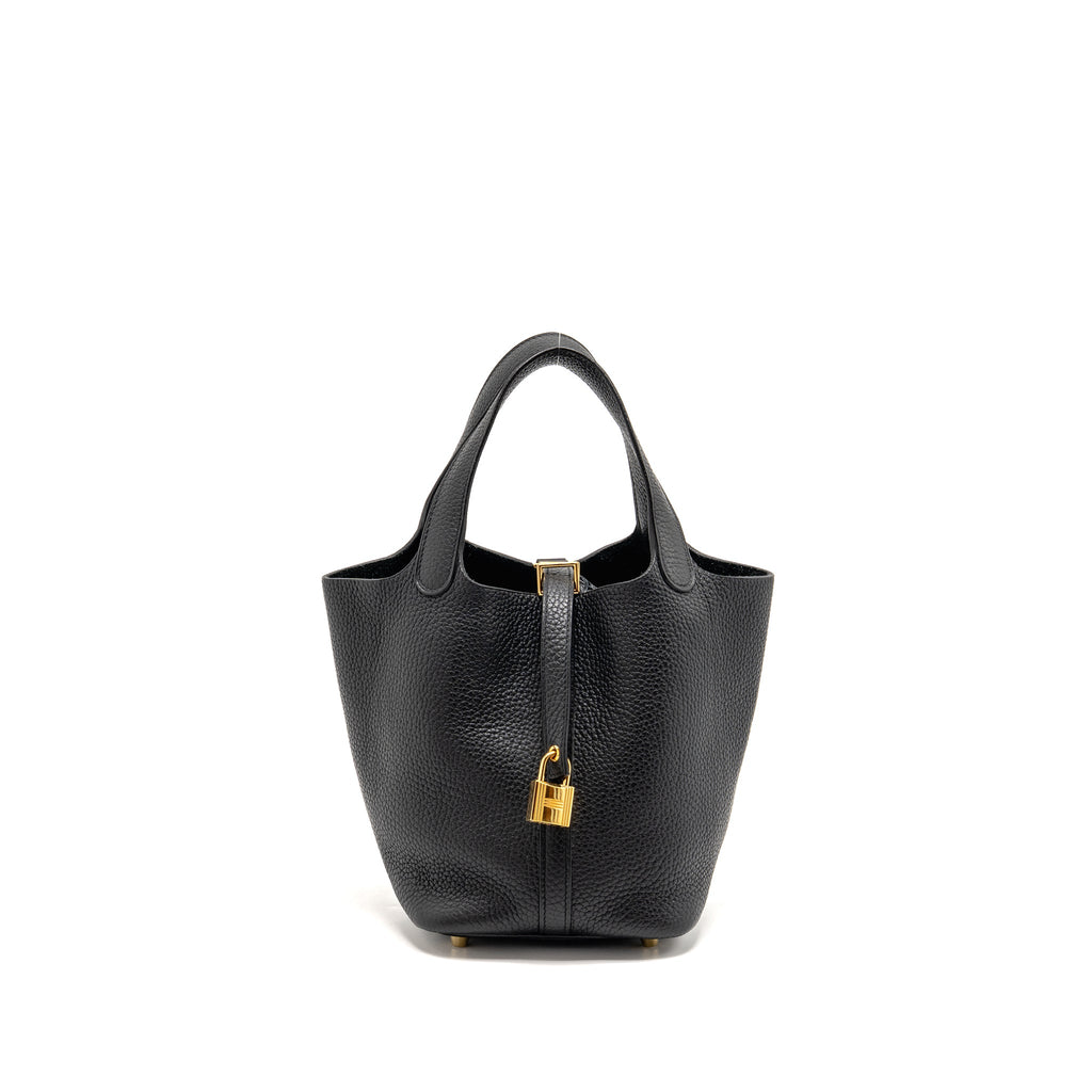HERMES Picotin 18 Lock Bag Clemence Black GHW