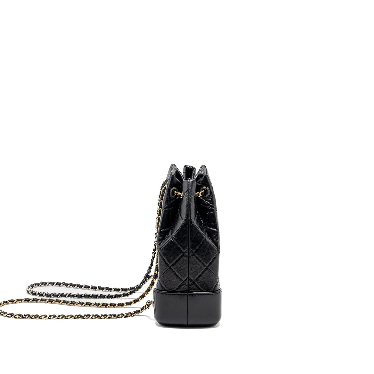 CHANEL SMALL GABRIELLE BACKPACK AGED CALFSKIN BLACK MULTICOLOUR COLOUR HARDWARE (MICROCHIP)