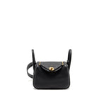 Hermes Mini Lindy Clemence Black GHW
