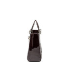 DIOR LARGE LADY DIOR PATENT BURGUNDY SHW