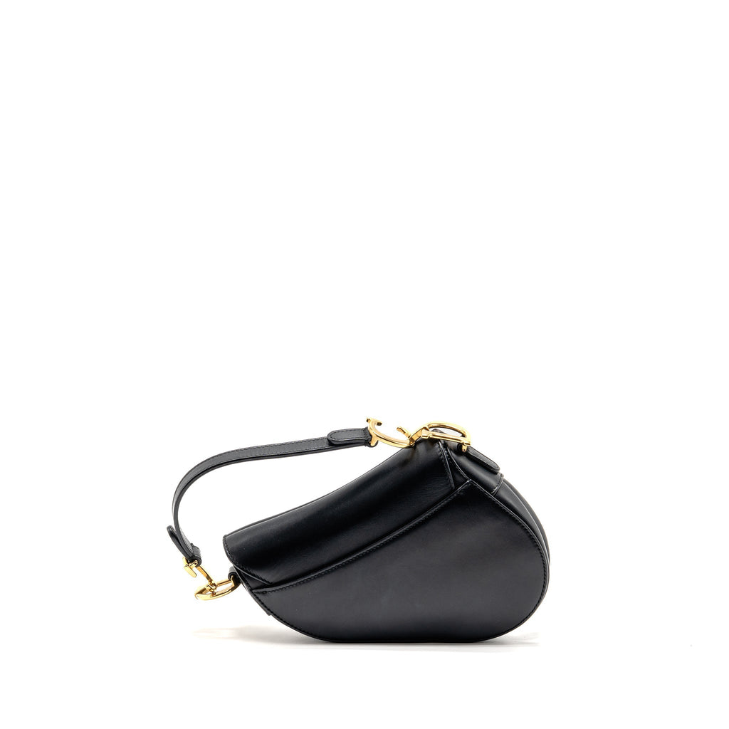 DIOR MINI SADDLE BAG CALFSKIN BLACK GHW
