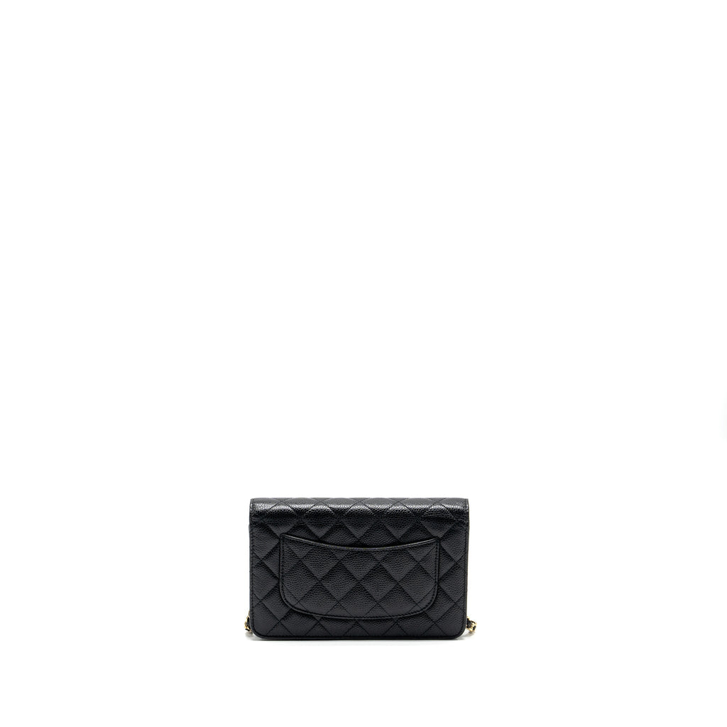 CHANEL CLASSIC WALLET ON CHAIN CAVIAR BLACK GHW
