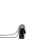 CHANEL SMALL CLASSIC DOUBLE FLAP BAG LAMBSKIN BLACK SHW (MICROCHIP)