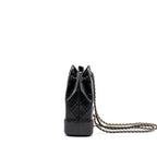 CHANEL SMALL GABRIELLE BACKPACK AGED CALFSKIN BLACK MULTICOLOUR COLOUR HARDWARE (MICROCHIP)