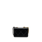 CHANEL 19 WALLET ON CHAIN LAMBSKIN BLACK MULTICOLOR HARDWARE