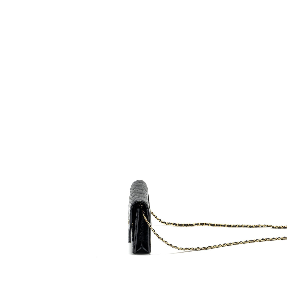 CHANEL CLASSIC WALLET ON CHAIN CAVIAR BLACK GHW (MICROCHIP)