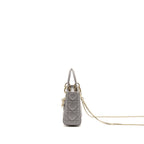 DIOR MINI LADY DIOR LAMBSKIN GREY LGHW
