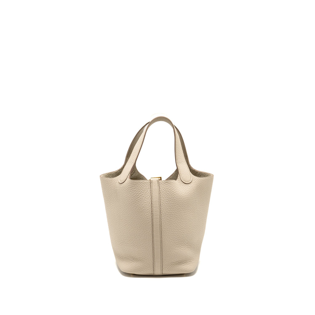 Hermes Picotin 18 Lock Bag clemence beton GHW