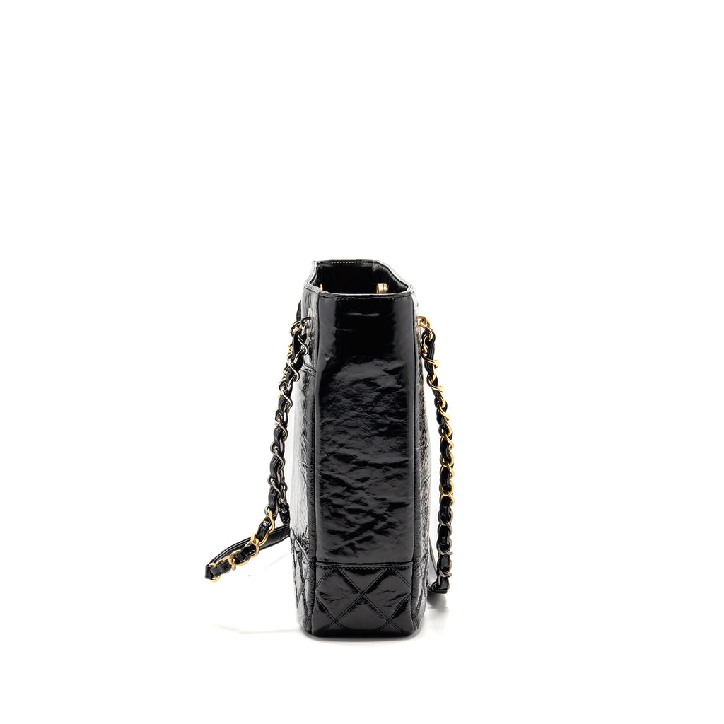 Chanel Paris-31 rue Cambon timeless shopping tote quilted shiny aged calfskin black multicoloured hardware