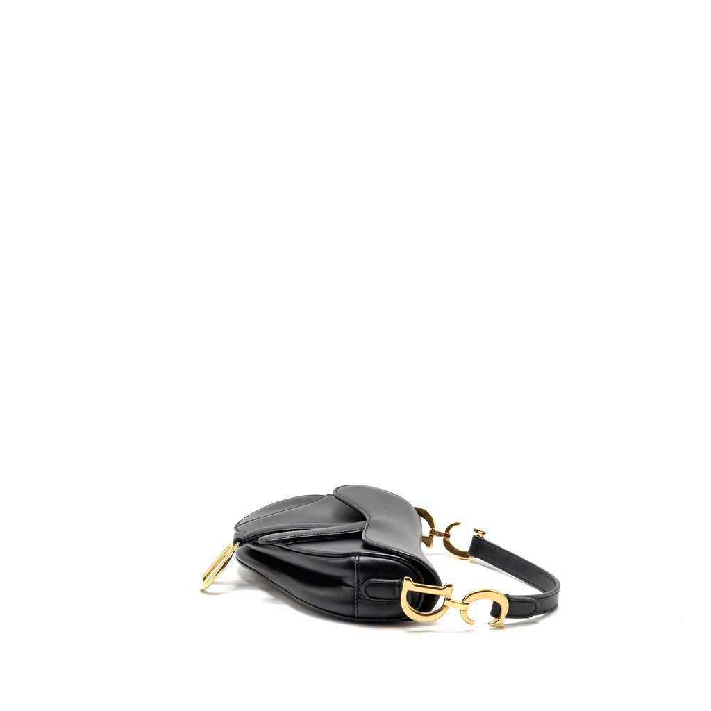 DIOR MINI SADDLE BAG CALFSKIN BLACK GHW