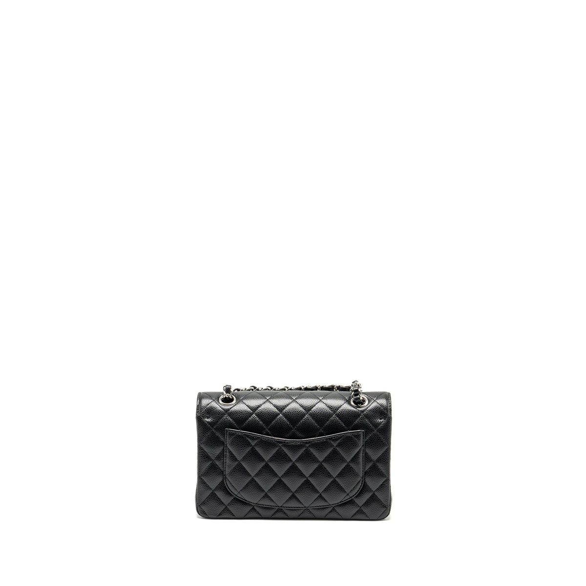 CHANEL SMALL CLASSIC DOUBLE FLAP BAG CAVIAR BLACK SHW (MICROCHIP)