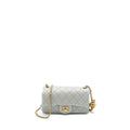 CHANEL PEARL CRUSH MINI RECTANGULAR LAMBSKIN LIGHT GREY BRUSHED GHW (MICROCHIP)
