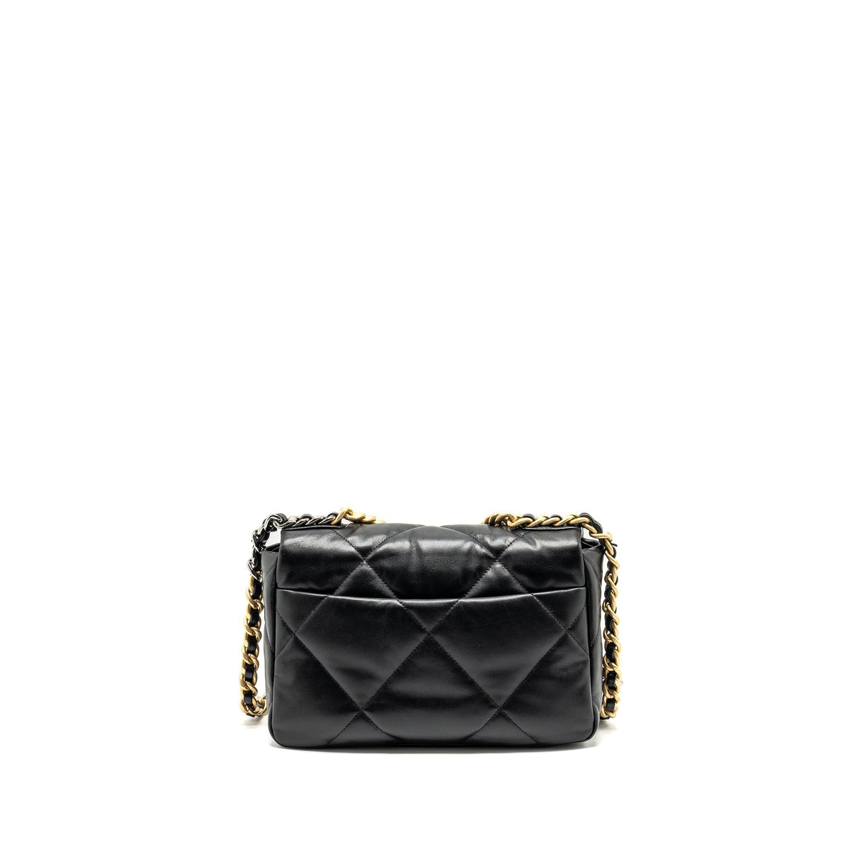CHANEL SMALL 19 BAG GOATSKIN BLACK MULTICOLOUR HARDWARE