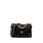 CHANEL MEDIUM 19 BAG GOATSKIN BLACK MULTICOLOUR HARDWARE