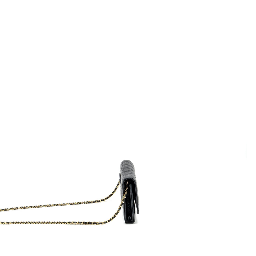 CHANEL CLASSIC WALLET ON CHAIN CAVIAR BLACK GHW
