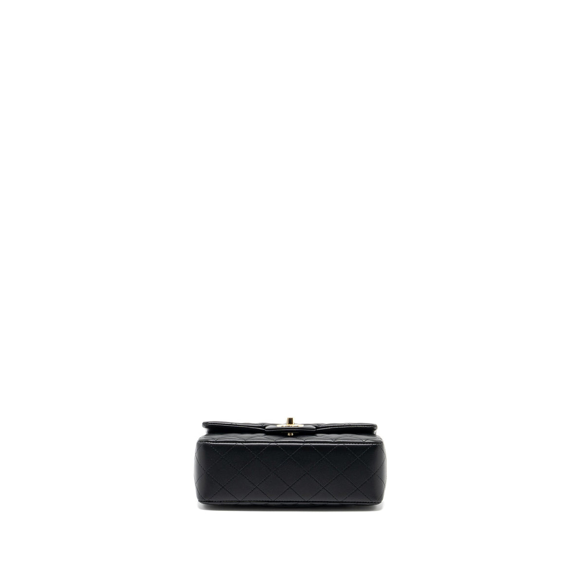 CHANEL TOP HANDLE MINI RECTANGULAR FLAP BAG LAMBSKIN BLACK LGHW (MICROCHIP )