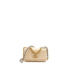 CHANEL 19 WALLET ON CHAIN LAMBSKIN LIGHT BEIGE MULTICOLOUR HARDWARE