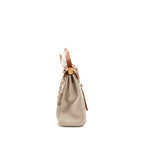 HERMES HERBAG 31 ZIP BAG TOILE H PLUME CANVAS / HUNTER FAUVE / ECRU- BEIGE GHW