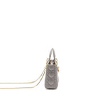 DIOR MINI LADY DIOR LAMBSKIN GREY LGHW