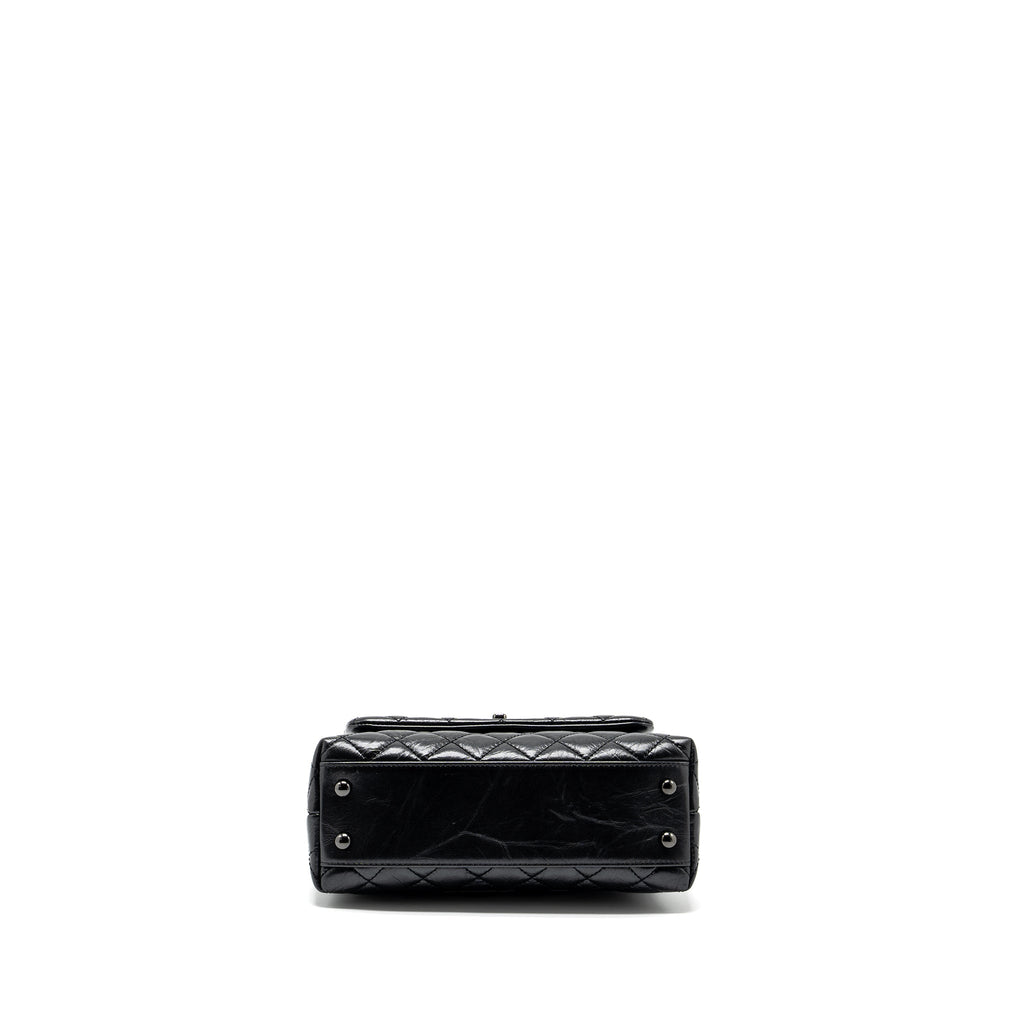 CHANEL SMALL COCO HANDLE AGED CALFSKIN BLACK WITH BLACK HARDWARE