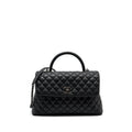 CHANEL LARGE COCO HANDLE CAVIAR BLACK RUTHENIUM HARDWARE