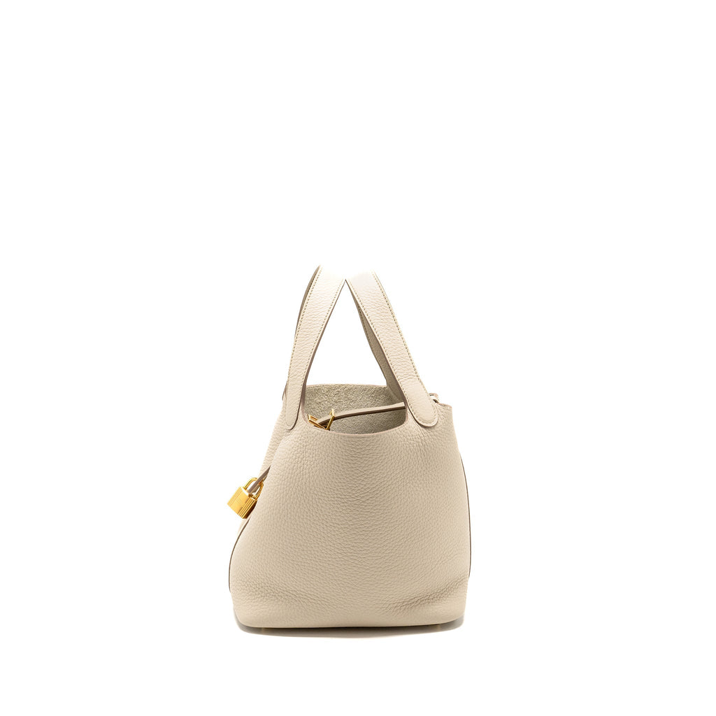 Hermes Picotin 18 Lock Bag clemence beton GHW