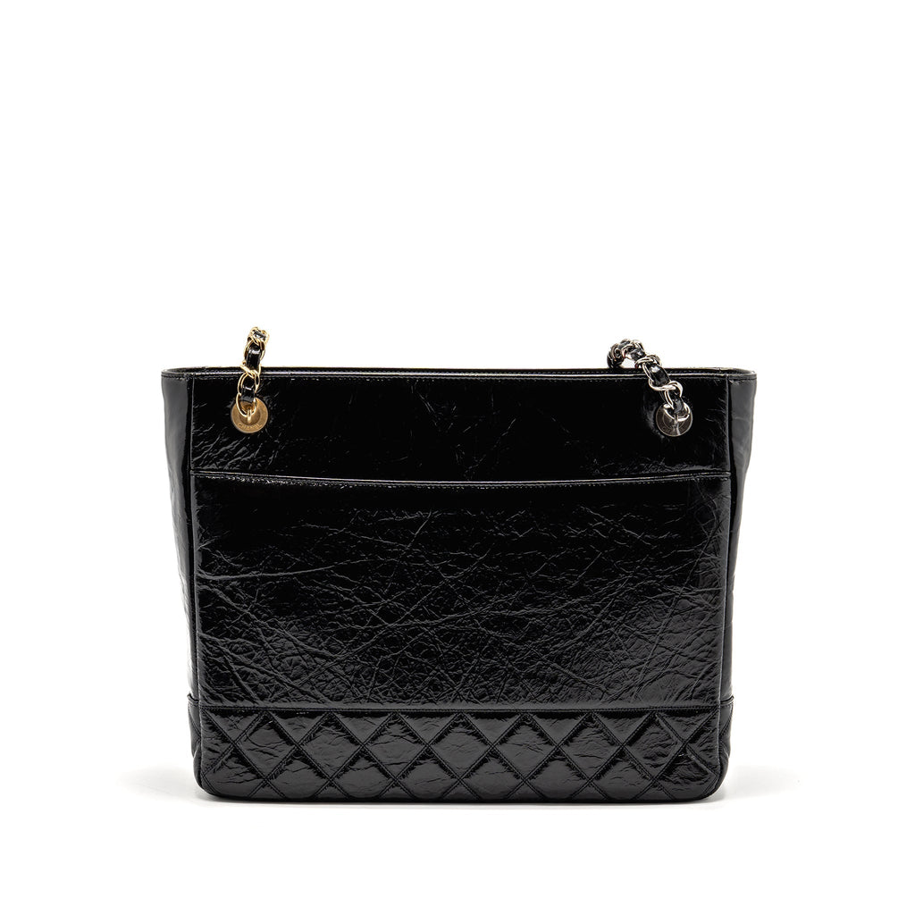 Chanel Paris-31 rue Cambon timeless shopping tote quilted shiny aged calfskin black multicoloured hardware