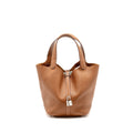 HERMES Picotin 22 Lock Bag Clemence Gold SHW