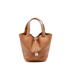 HERMES Picotin 22 Lock Bag Clemence Gold SHW