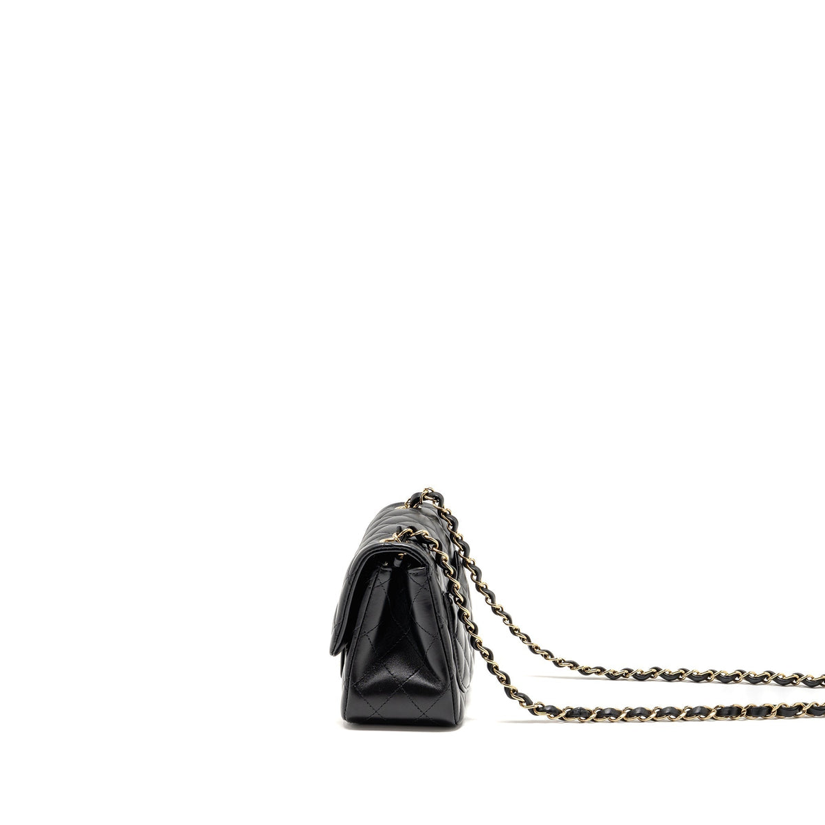 CHANEL MINI SQUARE FLAP BAG LAMBSKIN BLACK LGHW (MICROCHIP)