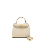 Hermes Kelly 25 Epsom Craie GHW