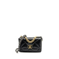 CHANEL SMALL 19 BAG GOATSKIN BLACK MULTICOLOUR HARDWARE