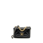 CHANEL SMALL 19 BAG GOATSKIN BLACK MULTICOLOUR HARDWARE