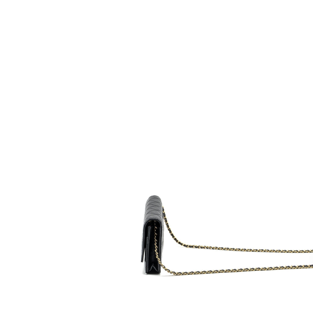 CHANEL CLASSIC WALLET ON CHAIN CAVIAR BLACK GHW