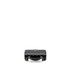 CHANEL TOP HANDLE MINI RECTANGULAR FLAP BAG LAMBSKIN BLACK LGHW (MICROCHIP )