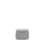 CHANEL PEARL CRUSH MINI SQUARE FLAP BAG LAMBSKIN LIGHT GREY GHW (MICROCHIP)