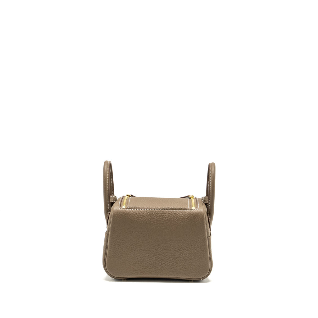 Hermes Mini Lindy II Clemence Etoupe GHW